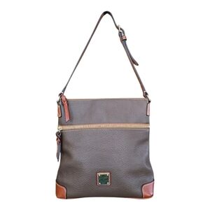 Dooney & Bourke Brown Tan Pebble Grain Leather Crossbody Shoulder Bag